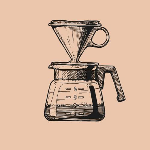 En kaffemaskine brygger automatisk kaffe ved den korrekte temperatur